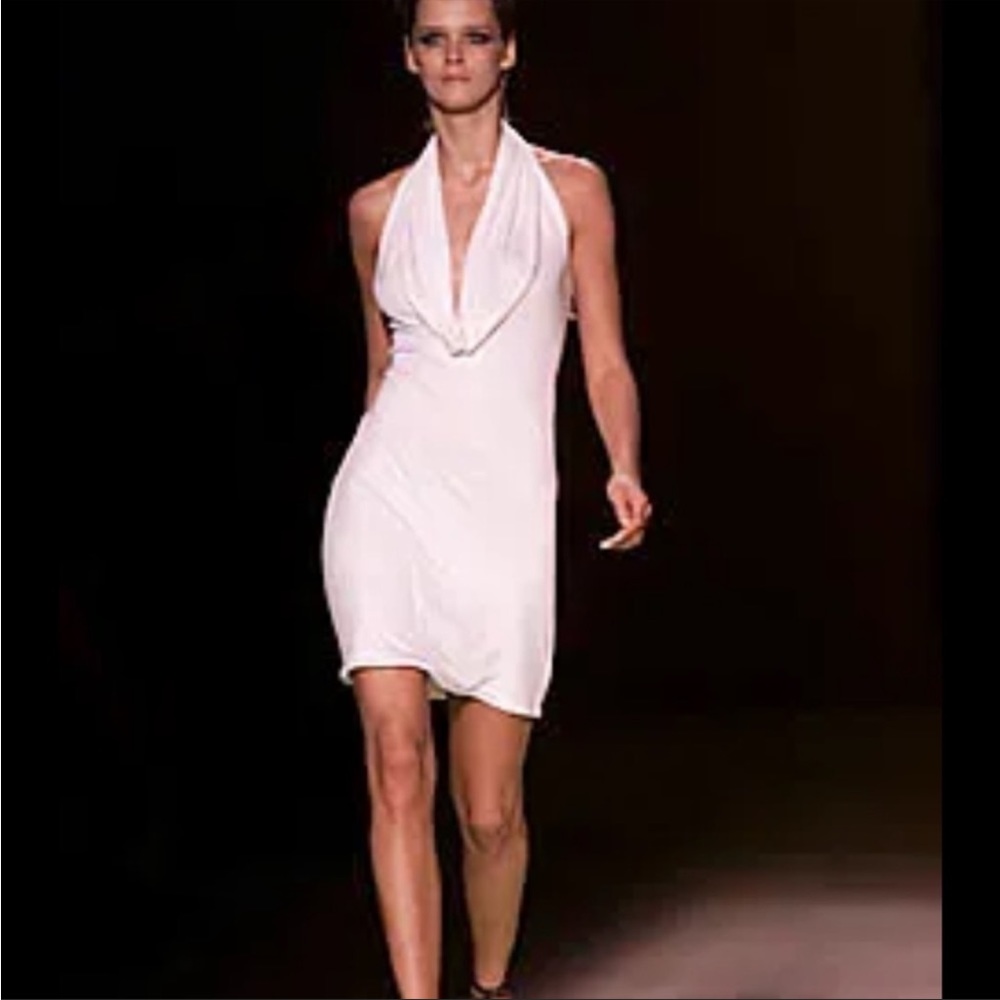 Gianni Versace Runway Vintage Backless Plunged Black Dress